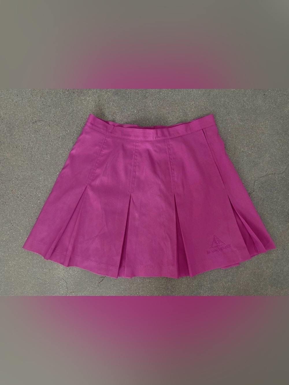 Le Coq Sportif Fuchsia Pleated Mini Skirt